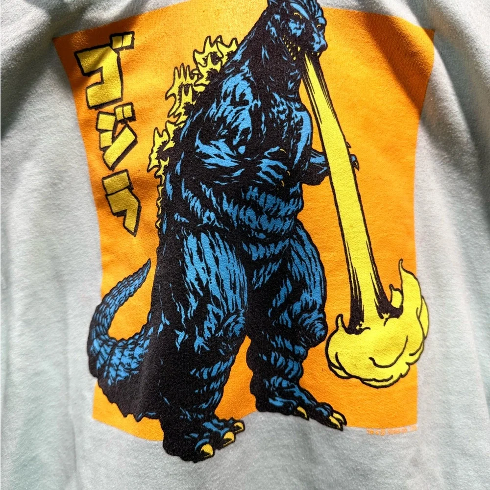 Light Blue Hoodie Godzilla Graphic Pullover -  F.Y.E. Classic - Picture 2 of 5